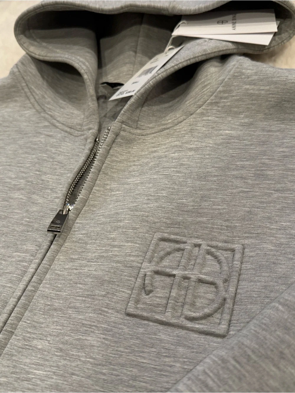 Anine Bing Grey Bond Zip Hoodie - Picture 15 of 15